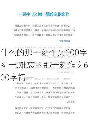 什么的那一刻作文600字初一,难忘的那一刻作文600字初一-第3张图片-二喜范文网