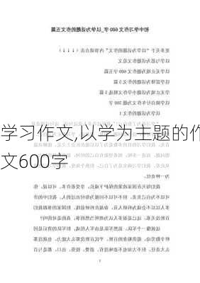 学习作文,以学为主题的作文600字-第1张图片-二喜范文网