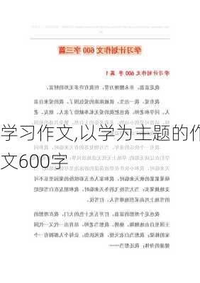 学习作文,以学为主题的作文600字-第3张图片-二喜范文网