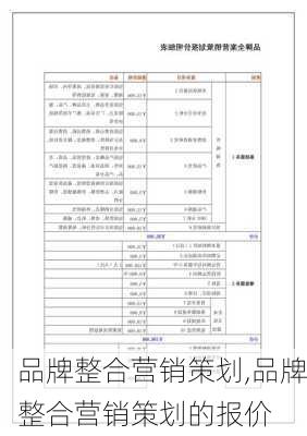 品牌整合营销策划,品牌整合营销策划的报价