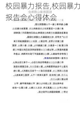 校园暴力报告,校园暴力报告会心得体会