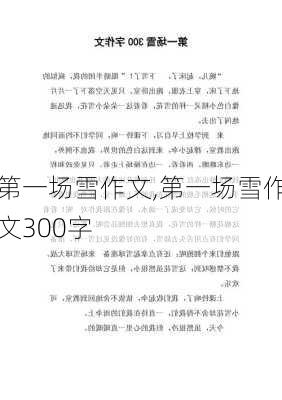 第一场雪作文,第一场雪作文300字-第1张图片-二喜范文网