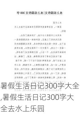 暑假生活日记300字大全,暑假生活日记300字大全去水上乐园