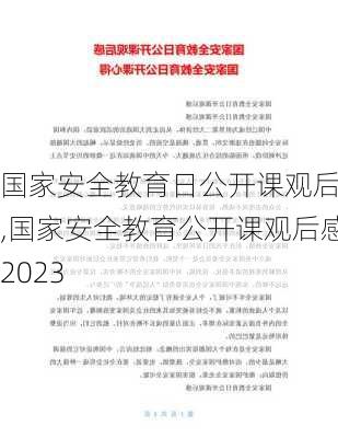 国家安全教育日公开课观后感,国家安全教育公开课观后感2023-第1张图片-二喜范文网