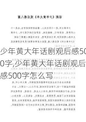 少年黄大年话剧观后感500字,少年黄大年话剧观后感500字怎么写