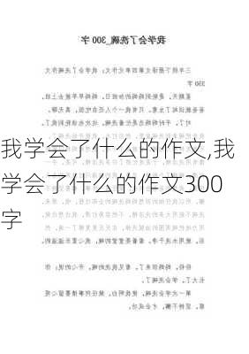 我学会了什么的作文,我学会了什么的作文300字-第1张图片-二喜范文网