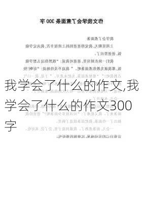 我学会了什么的作文,我学会了什么的作文300字-第2张图片-二喜范文网