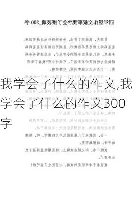 我学会了什么的作文,我学会了什么的作文300字-第3张图片-二喜范文网