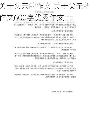 关于父亲的作文,关于父亲的作文600字优秀作文-第3张图片-二喜范文网