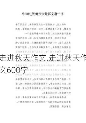 走进秋天作文,走进秋天作文600字-第2张图片-二喜范文网