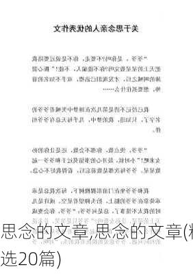 思念的文章,思念的文章(精选20篇)-第3张图片-二喜范文网