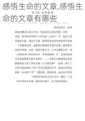 感悟生命的文章,感悟生命的文章有哪些-第3张图片-二喜范文网