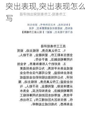 突出表现,突出表现怎么写-第3张图片-二喜范文网