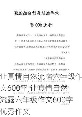 让真情自然流露六年级作文600字,让真情自然流露六年级作文600字优秀作文-第1张图片-二喜范文网