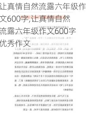 让真情自然流露六年级作文600字,让真情自然流露六年级作文600字优秀作文-第3张图片-二喜范文网