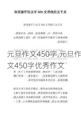 元旦作文450字,元旦作文450字优秀作文-第1张图片-二喜范文网