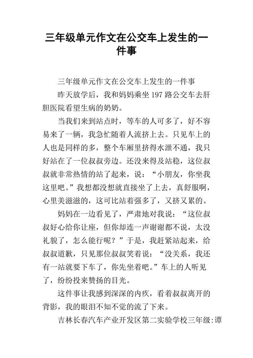 在公交车上被撞出了水作文,公交车上的遭遇作文600字-第1张图片-二喜范文网