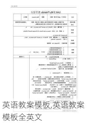 英语教案模板,英语教案模板全英文-第2张图片-二喜范文网