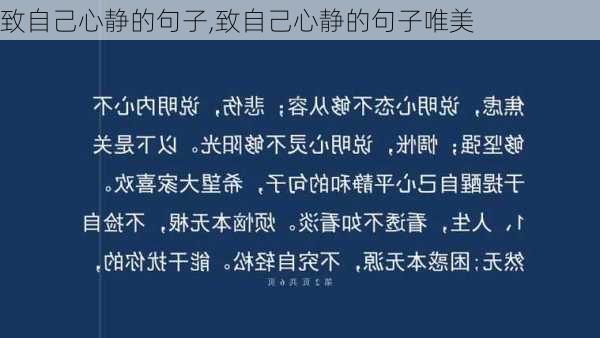 致自己心静的句子,致自己心静的句子唯美-第1张图片-二喜范文网