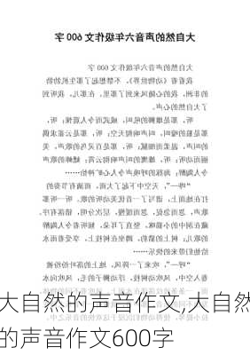 大自然的声音作文,大自然的声音作文600字-第2张图片-二喜范文网