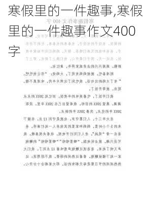 寒假里的一件趣事,寒假里的一件趣事作文400字-第2张图片-二喜范文网