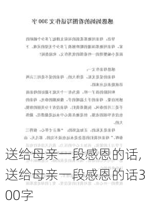 送给母亲一段感恩的话,送给母亲一段感恩的话300字-第2张图片-二喜范文网