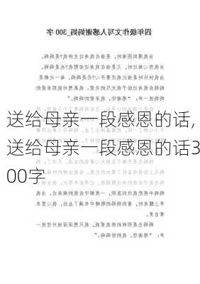 送给母亲一段感恩的话,送给母亲一段感恩的话300字-第3张图片-二喜范文网