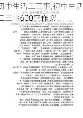 初中生活二三事,初中生活二三事600字作文