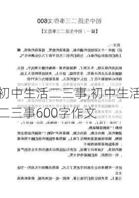 初中生活二三事,初中生活二三事600字作文-第2张图片-二喜范文网