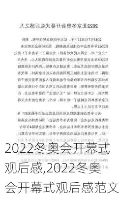 2022冬奥会开幕式观后感,2022冬奥会开幕式观后感范文-第2张图片-二喜范文网