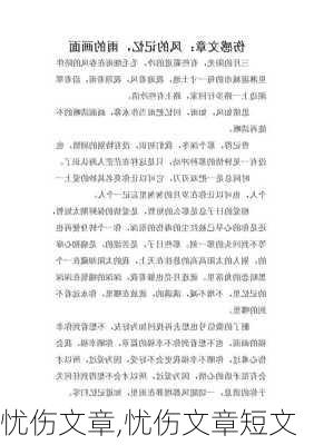 忧伤文章,忧伤文章短文-第2张图片-二喜范文网