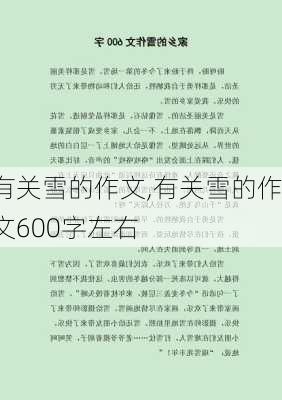 有关雪的作文,有关雪的作文600字左右-第2张图片-二喜范文网