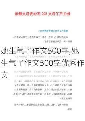 她生气了作文500字,她生气了作文500字优秀作文-第3张图片-二喜范文网