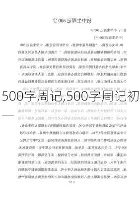 500字周记,500字周记初一-第1张图片-二喜范文网