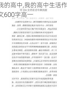 我的高中,我的高中生活作文600字高一