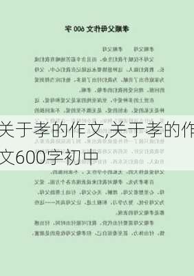 关于孝的作文,关于孝的作文600字初中-第1张图片-二喜范文网