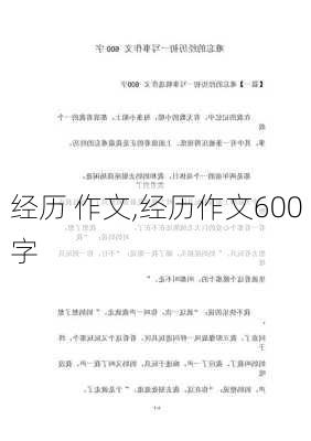 经历 作文,经历作文600字-第1张图片-二喜范文网