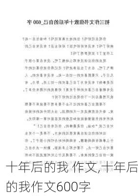 十年后的我 作文,十年后的我作文600字-第2张图片-二喜范文网