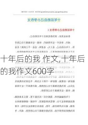 十年后的我 作文,十年后的我作文600字-第3张图片-二喜范文网