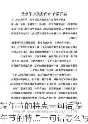 端午节的特点一句话,端午节的特点一句话怎么写-第3张图片-二喜范文网