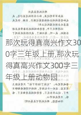 那次玩得真高兴作文300字三年级上册,那次玩得真高兴作文300字三年级上册动物园-第2张图片-二喜范文网