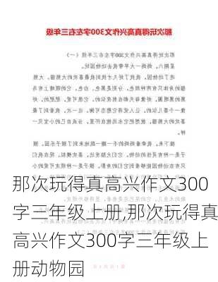 那次玩得真高兴作文300字三年级上册,那次玩得真高兴作文300字三年级上册动物园-第3张图片-二喜范文网