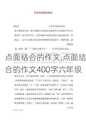 点面结合的作文,点面结合的作文400字六年级-第1张图片-二喜范文网