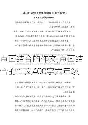 点面结合的作文,点面结合的作文400字六年级-第2张图片-二喜范文网