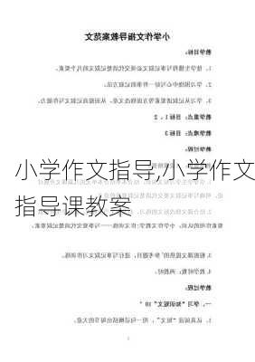 小学作文指导,小学作文指导课教案-第2张图片-二喜范文网