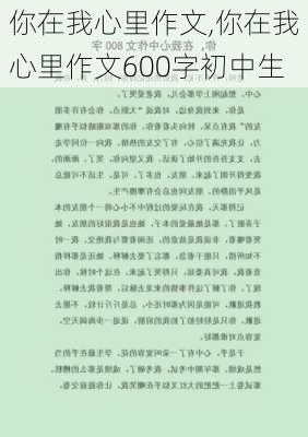 你在我心里作文,你在我心里作文600字初中生-第3张图片-二喜范文网