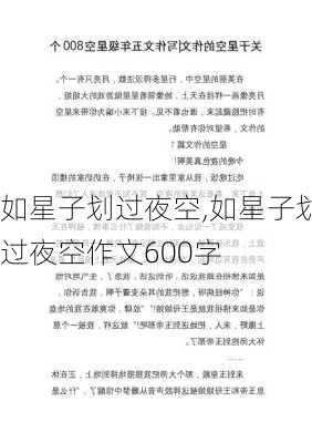 如星子划过夜空,如星子划过夜空作文600字-第3张图片-二喜范文网