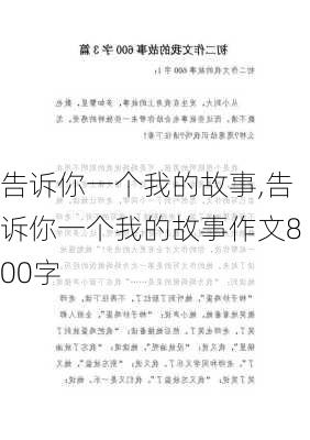 告诉你一个我的故事,告诉你一个我的故事作文800字-第3张图片-二喜范文网