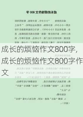 成长的烦恼作文800字,成长的烦恼作文800字作文-第1张图片-二喜范文网