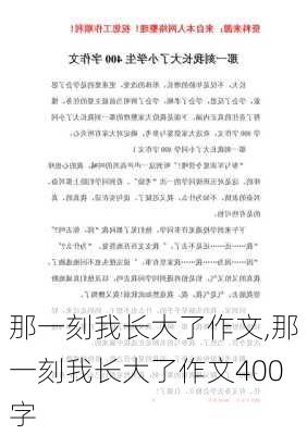 那一刻我长大了作文,那一刻我长大了作文400字-第2张图片-二喜范文网